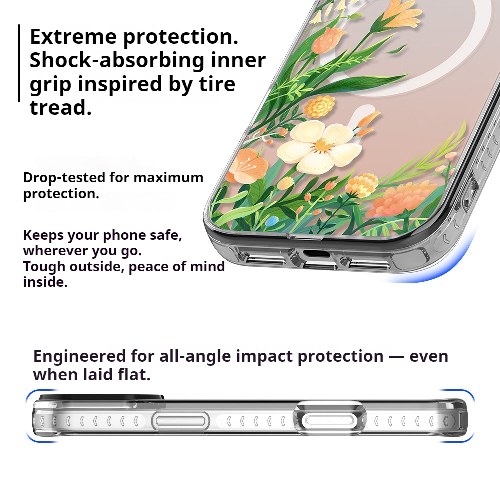 2 MagSafe Clear Magnetic Base Case(Transparent Frame)