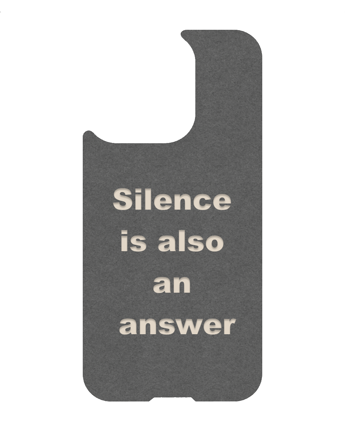 iPhone 13 MagSafe magnetic case with quote – Silence is also an answer, dark gray minimalist design, No More Manipulation Series
